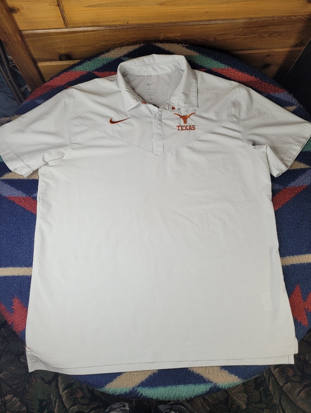 Nike Dri Fit Texas Longhorns Polo Shirt Mens XL Gray DN5640-100 Polyester NCAA